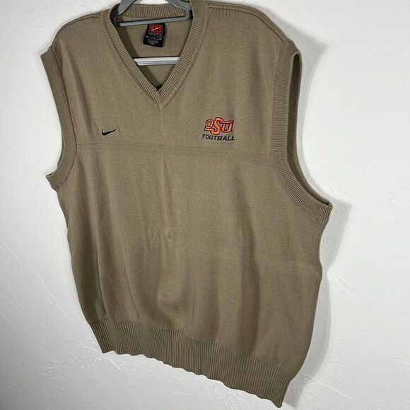🏈⛳️🏌️‍♂️ Vintage OKLAHOMA STATE COWBOYS Nike Golf Sweater Vest Sz Lg - EUC - Picture 3 of 6